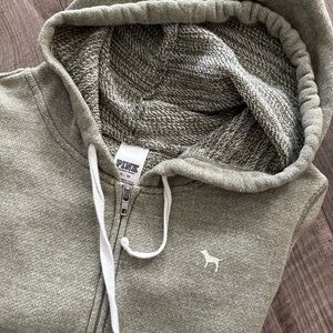 PINK Victoria's Secret woman's Green Hoodie Sweater
